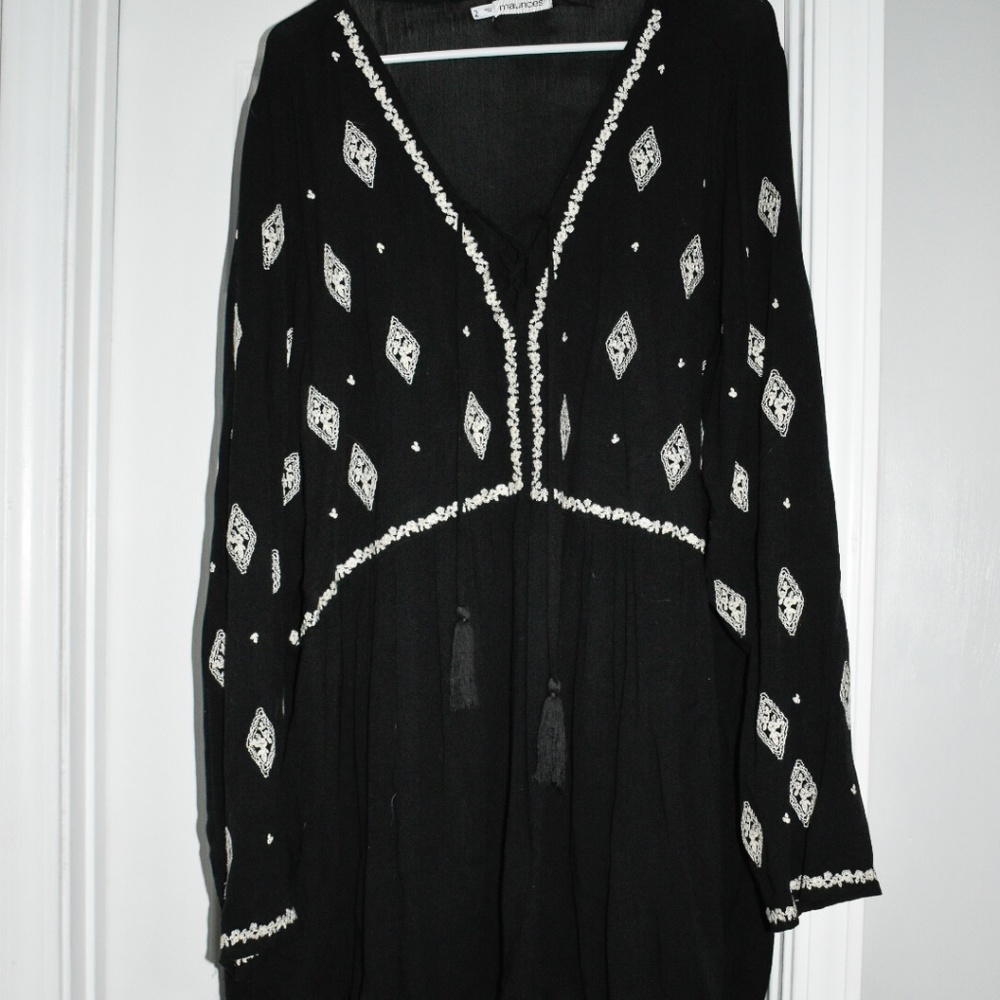 Black Dress/Tunic with Diamond Accents